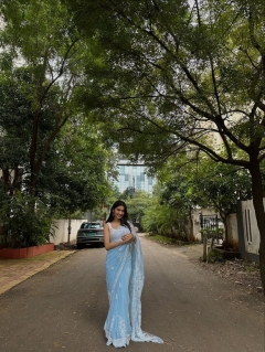 Absolutely soft georgette silk saree 