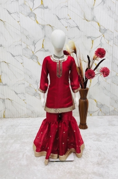 Astonishment silk girl sharara set 