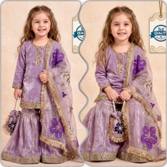 Astounding silk baby girl sharara set 