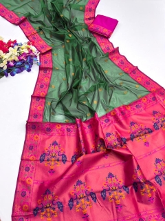 Attraction zari weaving silk saree 