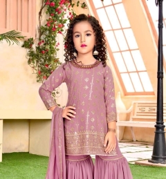 Authentic embroidery baby girl sharara set 