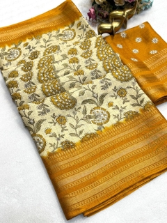 Beautiful design floral print saree 