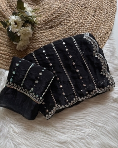 Beautiful desinger sequence embroidery saree 