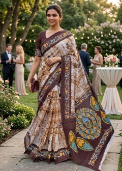 Exclusive black cotton women saree 
