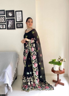 Exclusive designer soft georgette saree 