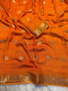 Exclusive heavy khadi georgette saree 