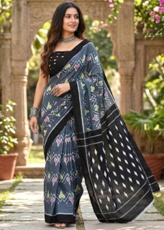 Mulmul cotton printed women saree 