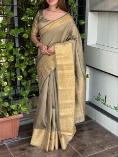 Popular zari weaving jacquard saree 