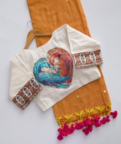 Premium khada cotton women saree 