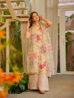 Premium organza silk cotton party wear dress 