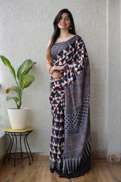 Presenting digital print silk women saree 